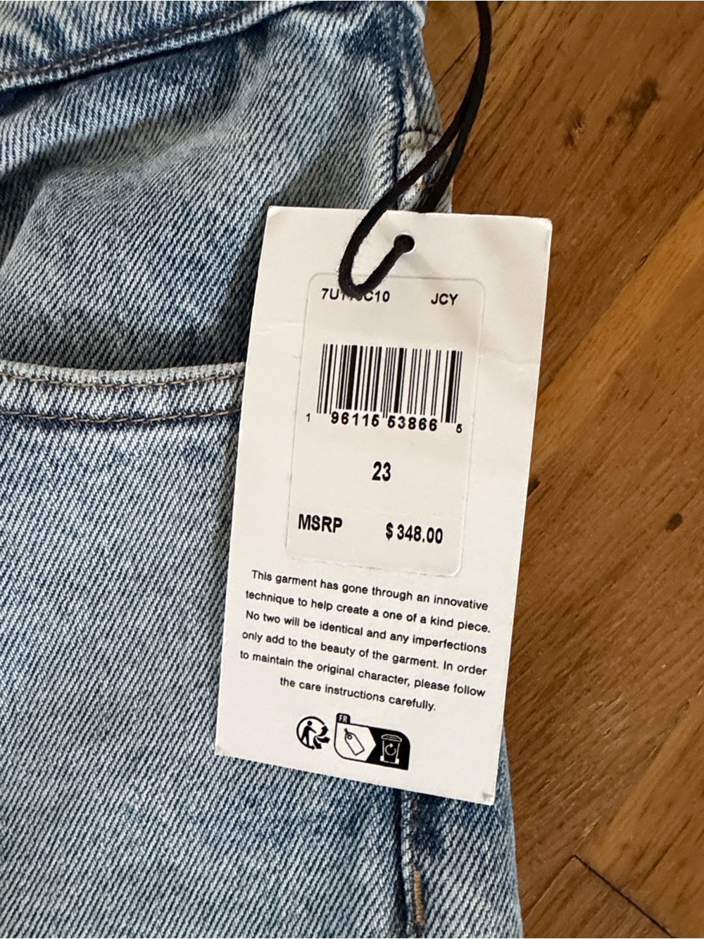 7 For All Mankind Light Blue Straight Leg Jeans - Picture 3 of 7